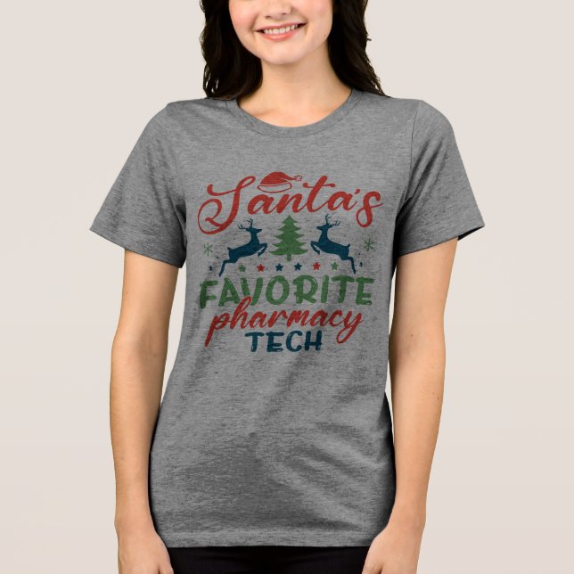 Pharmacy Christmas Santa Favorite Tri-Blend Shirt (Vorderseite)