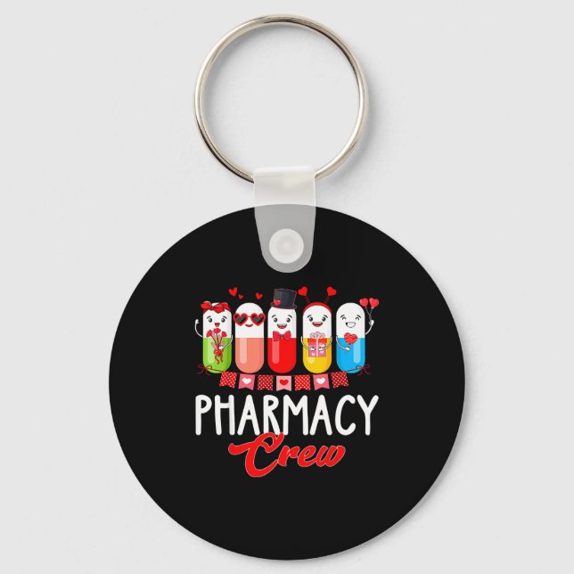 Pharmacy Crew Nurse Valentines Day Pharmacist Tech Schlüsselanhänger (Vorderseite)