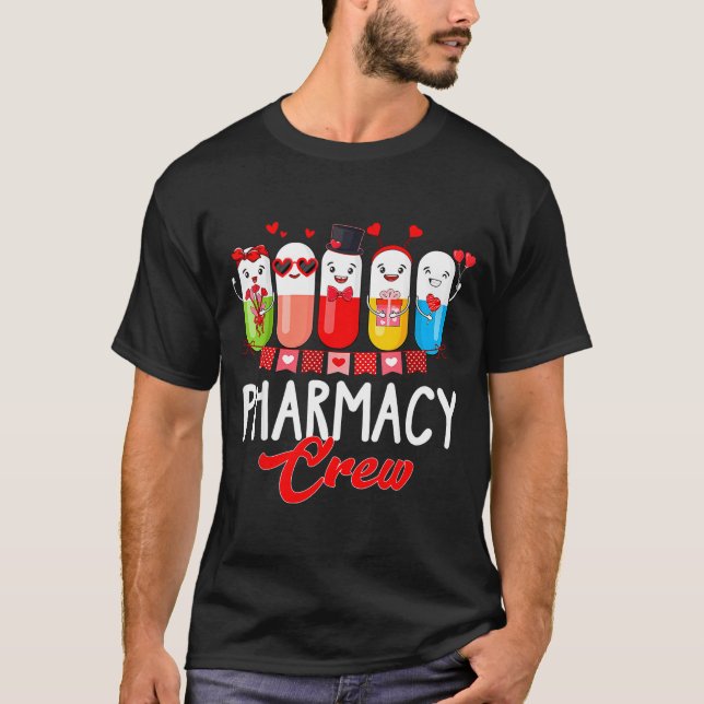Pharmacy Crew Nurse Valentines Day Pharmacist Tech T-Shirt (Vorderseite)
