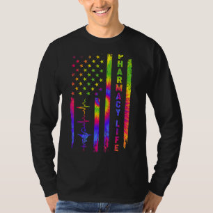 Pharmacy Life Pharmaceuticals American Flag Gefärb T-Shirt
