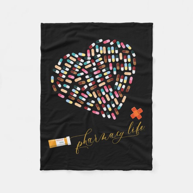Pharmacy Life Pharmacist Heart Happy Valentine s Fleecedecke (Vorderseite)