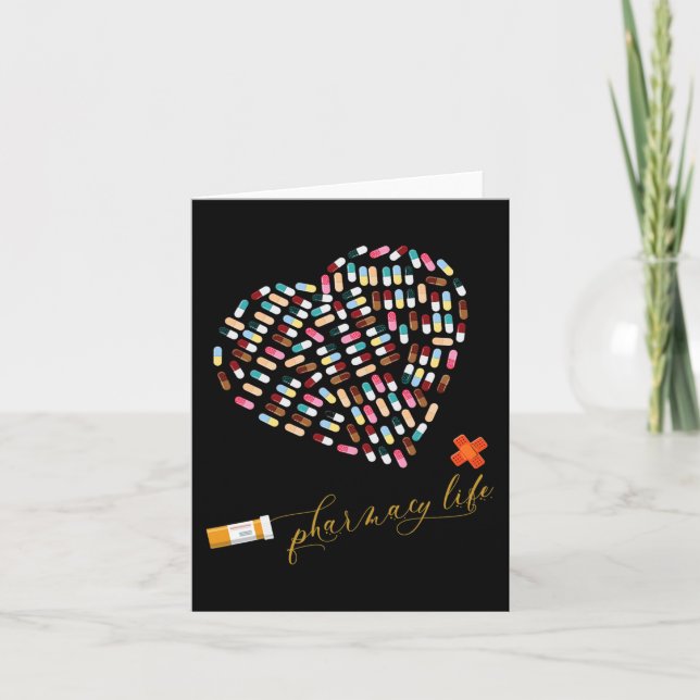 Pharmacy Life Pharmacist Heart Happy Valentine s Karte (Vorderseite)