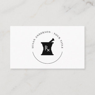 Pharmacy Mortar Pestle Logo Business Card Visitenkarte