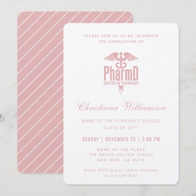 Pharmacy PharmD Pharmacy Abschluss Einladung (Vorne/Hinten)