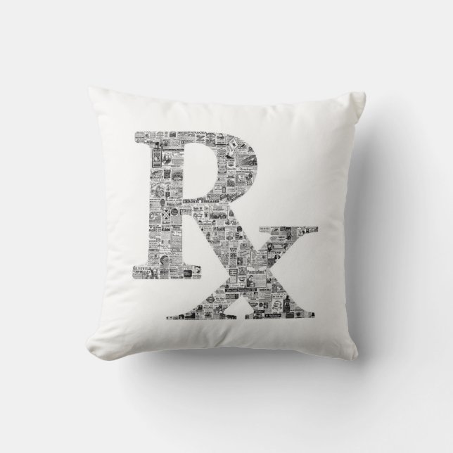 Pharmacy Rx Apothecary Mortar und Pestle Icon Kissen (Vorderseite)
