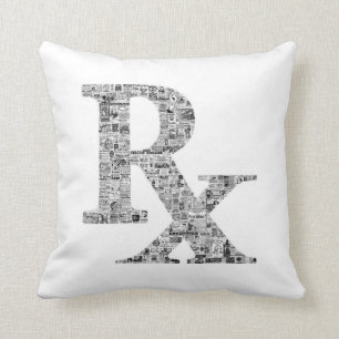 Pharmacy Rx Apothecary Mortar und Pestle Icon Kissen