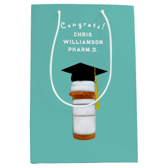 Pharmacy School Abschluss Mittlere Geschenktasche Geschenktüte (Vorderseite)