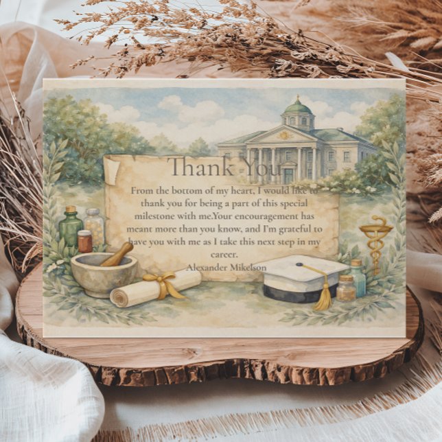 Pharmacy School Graduation Celebration Dankeskarte (Von Creator hochgeladen)