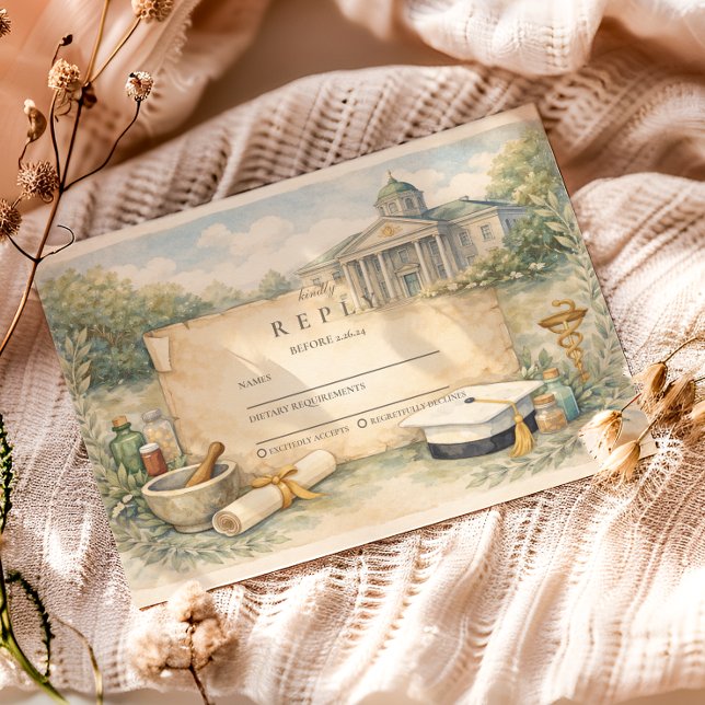 Pharmacy School Graduation Celebration RSVP Karte (Von Creator hochgeladen)