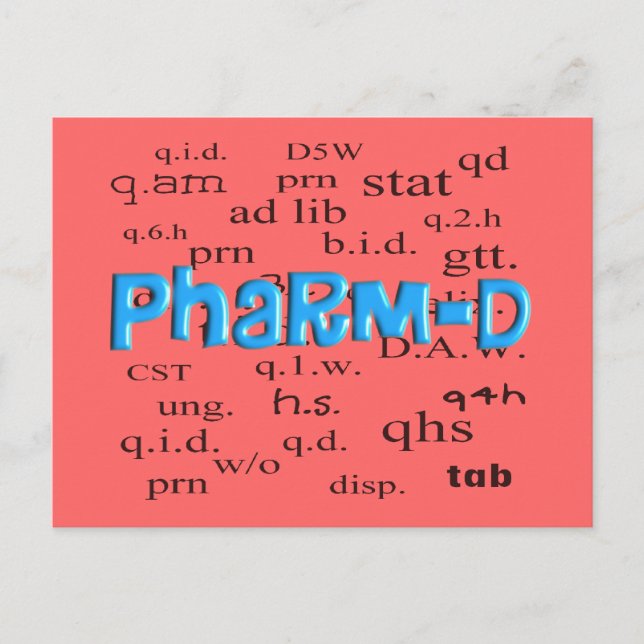 Pharmacy Student Pharm-D Geschenke Postkarte (Vorderseite)