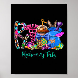 Pharmacy Tech Coffee Bunny Osterday Pharma T Poster