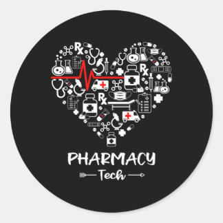 Pharmacy Tech He Pharmacy Tech Runder Aufkleber
