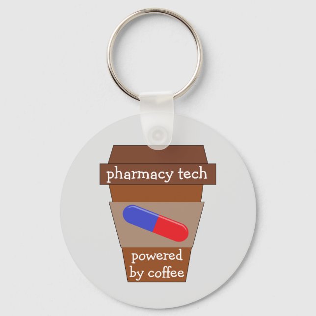 Pharmacy Tech mit Kaffee Schlüsselanhänger (Vorderseite)