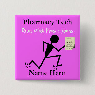Pharmacy Tech Nom Pins Badge rose