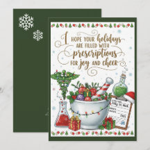 Pharmacy Tech Nurse Christmas Card Joy Cheer