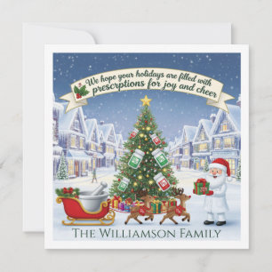 Pharmacy Tech Pharmacist Christmas Card Joy Cheer Karte