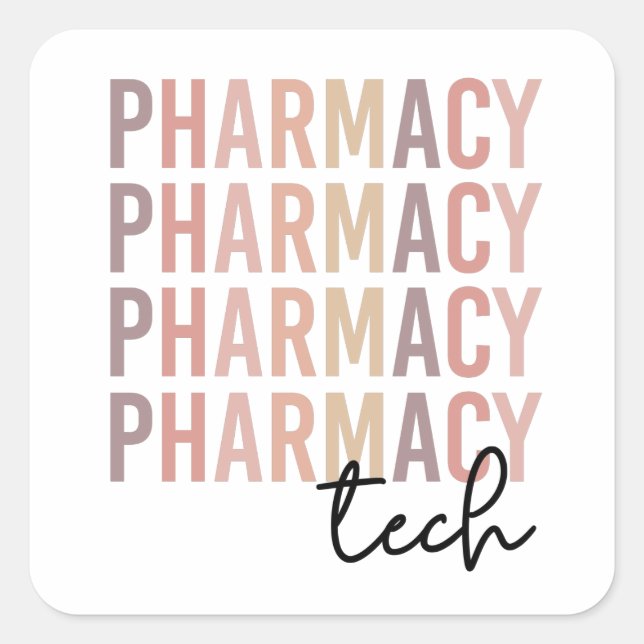Pharmacy Tech | Pharmazeutischer Unternehmer Quadratischer Aufkleber (Vorderseite)