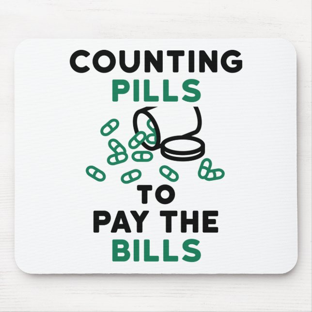 Pharmacy Tech zählt Pillen zur Bezahlung der Rechn Mousepad (Vorne)
