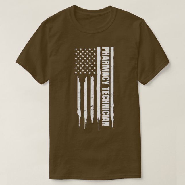 Pharmacy Technician Shirt Patriotic US American Fl (Design vorne)