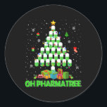 Pharmatree Christmas Tree Pharmacy Mediation P Runder Aufkleber<br><div class="desc">Apothekerin</div>