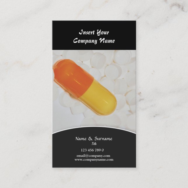 Pharmazeutische Tabletten Ärztin Visitenkarte (Vorderseite)