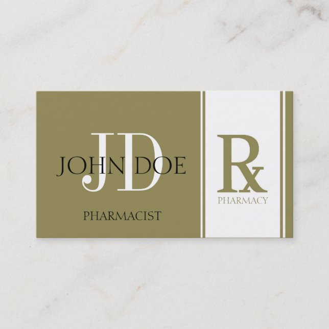 Pharmazeutischer Unternehmer/Apotheker Antique Gol Visitenkarte (Vorderseite)