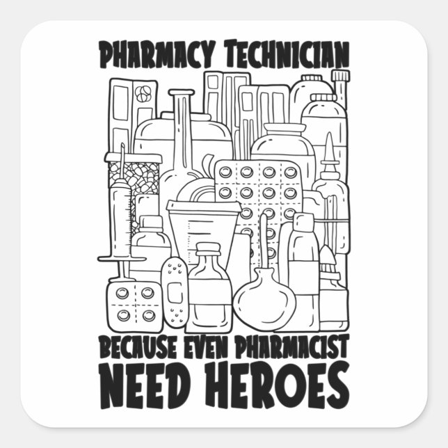 Pharmazeutischer Unternehmer benötigt Heroes Medic Quadratischer Aufkleber (Vorderseite)