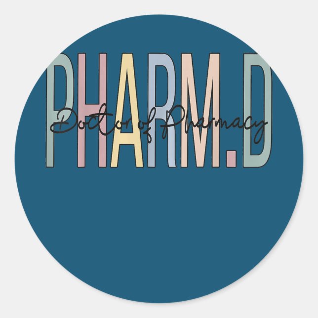 Pharmazeutischer Unternehmer Boho PharmD Runder Aufkleber (Vorderseite)