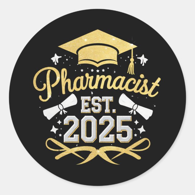 Pharmazeutischer Unternehmer Est 2025 Pharmazeutis Runder Aufkleber (Vorderseite)
