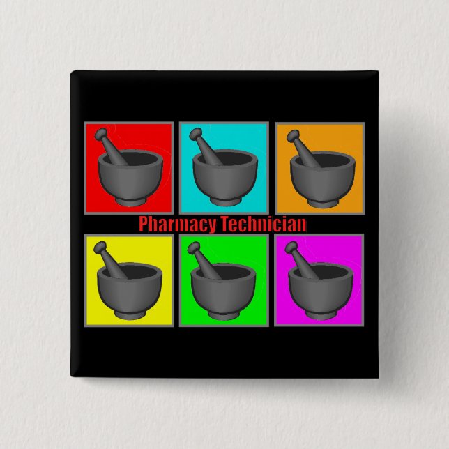 Pharmazeutischer Unternehmer Popart Geschenke Button (Vorderseite)