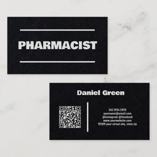 Pharmazeutischer Unternehmer QR Kraft Visitenkarte (Vorne/Hinten)