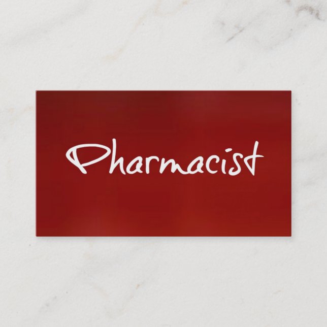 Pharmazeutischer Unternehmer Red Business Card Visitenkarte (Vorderseite)