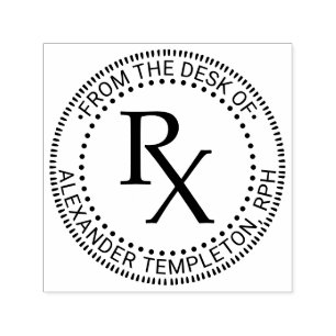 Pharmazeutischer Unternehmer RX "From the desk of" Permastempel