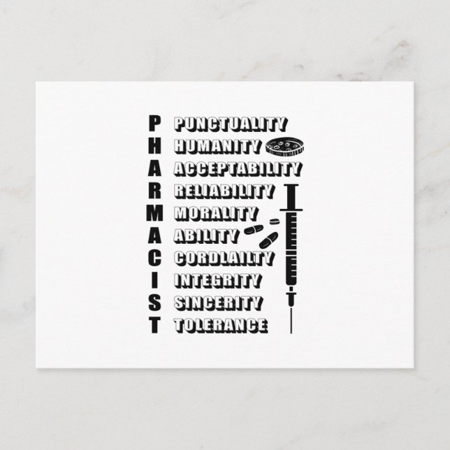 Pharmazie Apotheker Zitat Postkarte (Vorderseite)