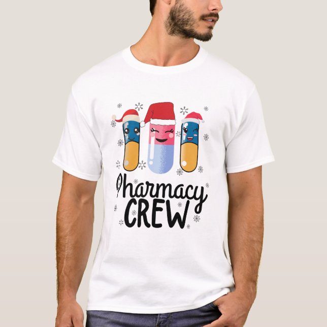 Pharmazie-Crew. Weihnachten T-Shirt (Vorderseite)