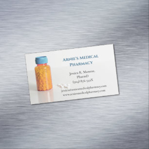 Pharmazie der Orange Pill Flasche Magnetische Visitenkarte