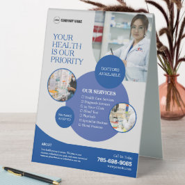 Pharmazie Services Custom Table Tent Sign Tischaufsteller