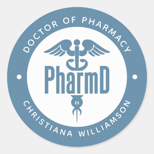 PharmD Arzt des Pharmazeutischen Abschlusses Apoth Runder Aufkleber (Vorderseite)