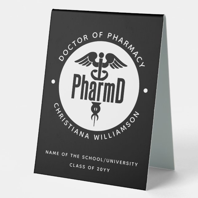 PharmD Arzt des Pharmazeutischen Abschlusses Apoth Tischaufsteller (Vorderseite)