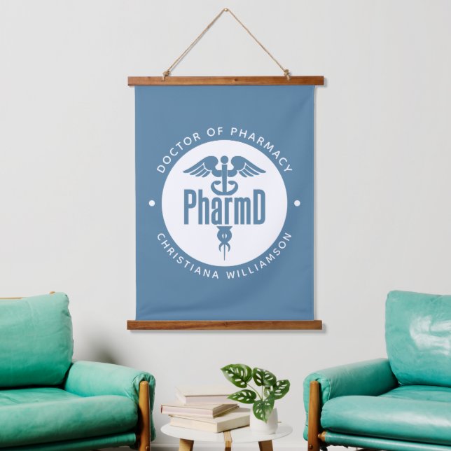 PharmD Arzt des Pharmazeutischen Abschlusses Apoth Wandteppich Mit Holzrahmen (Wohnzimmer)