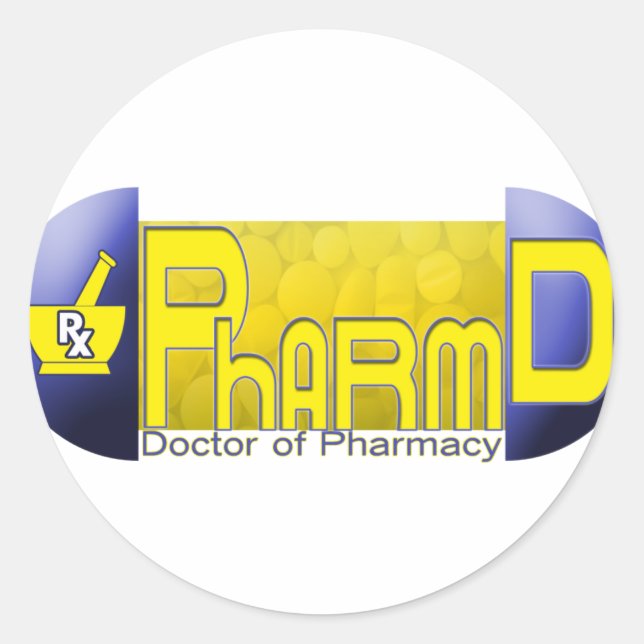 PharmD - Arzt für Apotheke PILL Runder Aufkleber (Vorderseite)