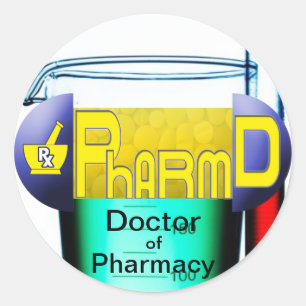 PharmD - Arzt für Apotheke PILL Runder Aufkleber