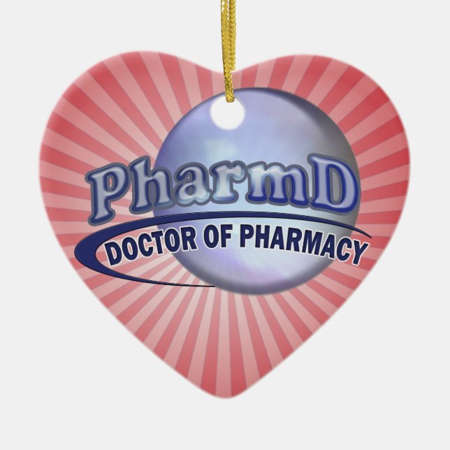 PharmD BLAUES LOGO - DOKTOR OF PHARMACY Keramikornament (Vorne)