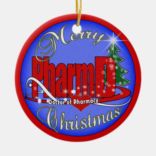 PharmD CHRITMAS VERZIERUNGS-DOKTOR DER APOTHEKE Keramik Ornament (Vorne)