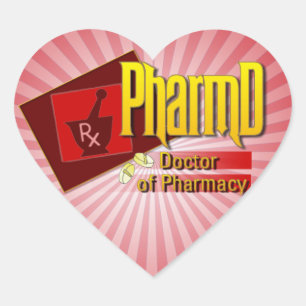 PharmD Doktor von Apotheke LOGO Herz-Aufkleber