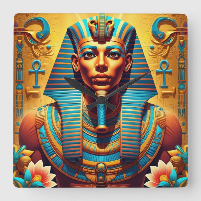 Pharoah Quadratische Wanduhr (Vorderseite)