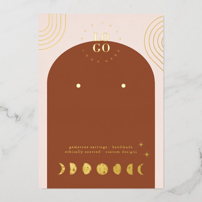 Phase de Boho Moon | Carte d'affichage à oreille e (Recto)