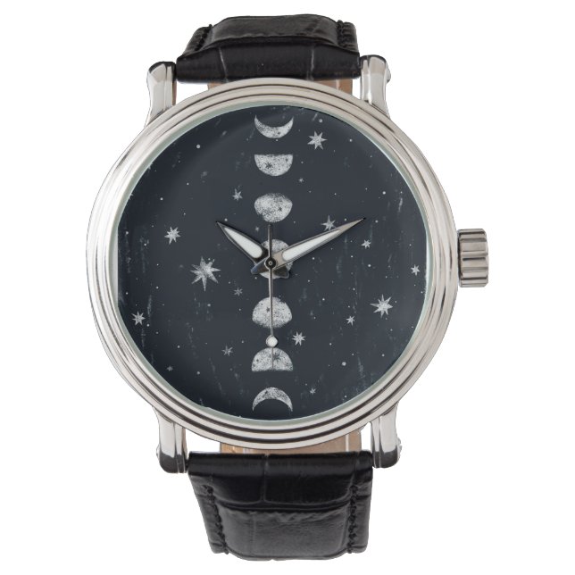 Phasen der Mondbeobachtung Armbanduhr (Vorderseite)