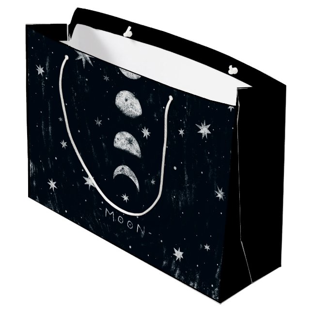 Phasen der Mondgeschenktasche Große Geschenktüte (Rückseite Schrägansicht)