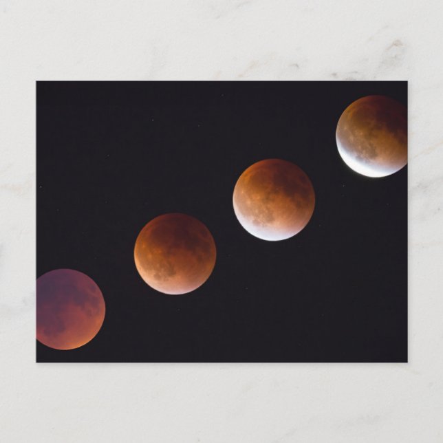 Phasen des gesamten Lunar-Eclipses | Seattle Postkarte (Vorderseite)
